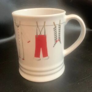 Fringe Christmas Holiday Pajamas 16 Ounce Coffee Red White Green Porcelain Mug